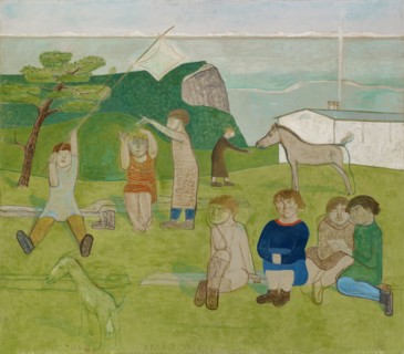 Young Amazons, 1932, oil on canvas, 87.5 x 100 cm, inscribed lower left: YOUNG AMAZONS, Paul Wilde,