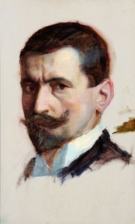 Self-portrait, oil on board, 45 x 28 cm, not specified, William de Goumois, Basel 1865–1941