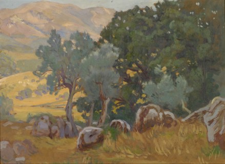 Road to Marano with a view of Cervara, oil on board, 27 x 36.5 cm, not marked, Hans (Johann) Ludwig