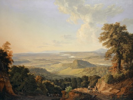 View from Muttenzer quarry to Basel, 1811, oil on canvas, 93 x 123 cm, signed, inscribed and dated