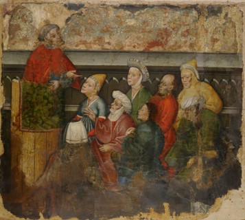 Sermon of St., Thomas, c. 1440, mural, rendered on canvas, 70.5 x 81 cm, unmarked, Seeschwäbischer