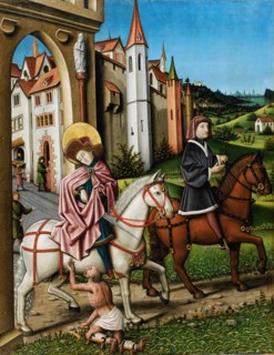 The mantle donation of the hl., Martin (inside), Remains of a Passion Scene (cross bearing?)