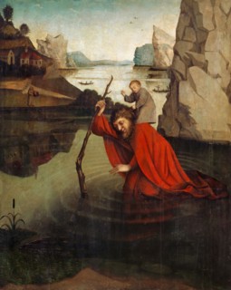 The hl., Christophorus, c. 1435/45, mixed media on oak, 101.5 x 81 cm, unmarked, Konrad Witz,