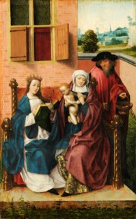 The hl., Anna took part in the hl., Joseph, early 16th C., mixed oak wood, 51.5 x 31.5 cm,
