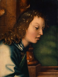 Annunciation Angel (Fragment), 1501, Mixed media on fir wood, 36.7 x 26.7 cm, Unmarked, Hans
