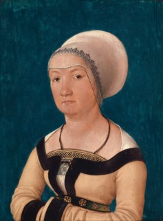 Portrait of the wife of Jörg Fischer at the age of 34 (obverse), Golden ornament * M [A] R [I] A *