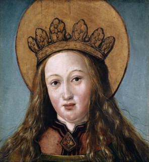 Head of a Female Saint, c. 1515, oil on spruce, 23.5 x 22 cm, unsigned, Hans Holbein d. J.,