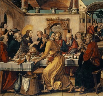 The Last Supper, mixed media on canvas, 144 x 155 cm, unmarked, Hans Herbst(er), Strassburg