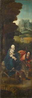 The flight to Egypt (inside), Marbling (outside), 1519, oil on oak, 92.5 x 30.3 cm, Unmarked,