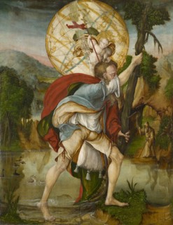 The hl., Christophorus, 1562 (?), Fir wood, 113.2 x 87.8 cm, Not marked, Meister des Basler