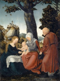 The hl., Anna took an afternoon with Joseph under an apple tree, 1522, oil on lime wood, 41.1 x 30