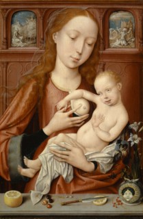 Madonna lactans, c. 1515, mixed media on oak, 46.5 x 31 cm, unmarked, Goossen van der Weyden,