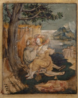 Lovers, around 1520 (?), Tempera on parchment, mounted on lime wood, 14.5 x 11.7 cm, unsigned, Urs