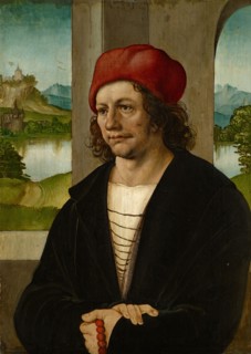 Portrait of a man in a red cap, c. 1505/06, oil on linden wood, 42.5 x 31.5 cm, unsigned, Hans