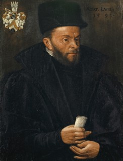 Portrait of Basilius Amerbach, 1591, oil on oak wood, 65 x 50 cm, Not marked, but dated top right: