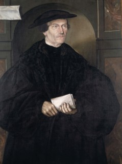 Portrait of Bonifacius Amerbach, 1551, unperforated tempera on unprimed canvas (handkerchief