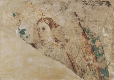 Annunciation to Mary: The Archangel Gabriel, c. 1450, wall painting, rendered on canvas, 113 x 162