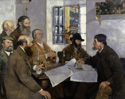 The Village Politicians, 1904, oil on canvas, 171 x 217 cm, signed and dated lower right: MAX BURI