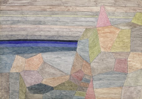 Promontorio Ph., 1933, 323 (B 3), watercolor on paste zinc-white primer on plywood, 27.5 x 39.5 cm,