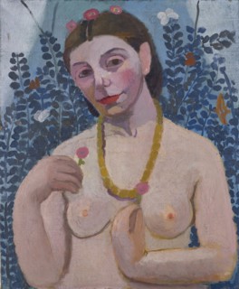 Self-portrait as half act with amber necklace II, 1906 (summer), oil on canvas, 61.1 x 50 cm, not