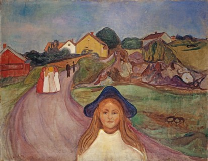 Street in Aasgaardstrand, 1901, oil on canvas, 88.3 x 113.8 cm, monogrammed lower left: E M.,