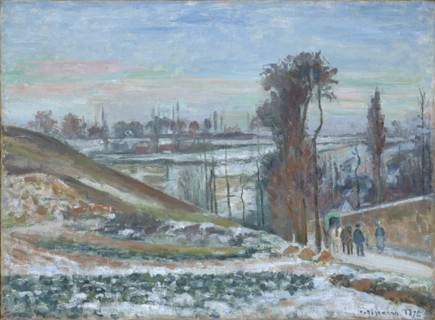 Effet de neige à l'Hermitage, 1875, oil on canvas, 54.2 x 73 cm, signed and dated lower right: C.