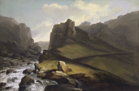 The old and the new Gotthardstrasse above Hospental, around 1774/77, oil on canvas, 54.1 x 82 cm,