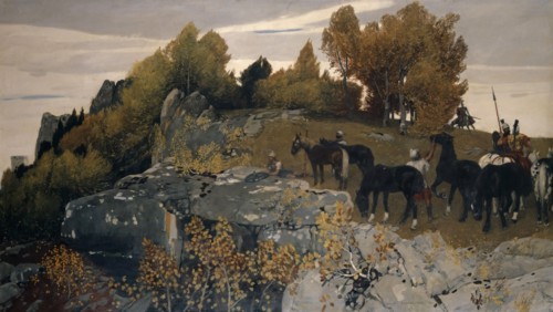 Römische Hochwacht, 1891 (Basel), tempera on paper, 133 x 233.5 cm, signed and dated lower right: