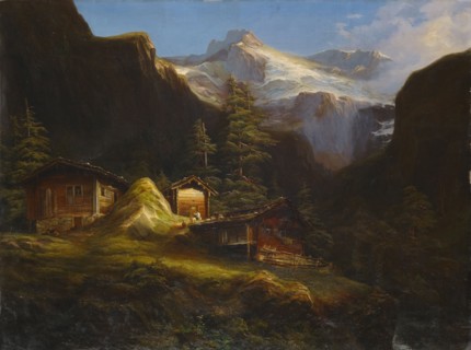 Alp Brunnital in the Schächental, 1850, oil on canvas, 89.5 x 119.5 cm, Jost Anton Muheim,