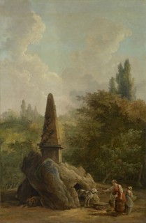 Garden Monument, oil on canvas, 83 x 54.5 cm, monogrammed on the obelisk: H.R, Hubert Robert, Paris