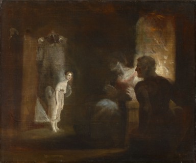 Undine comes to the fishing couple, 1821, oil on canvas, 63.5 x 76.4 cm, Unmarked, Johann Heinrich