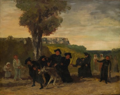 Le retour de la conférence, 1863, oil on canvas, 73 x 92 cm, signed lower left: G. Courbet.,