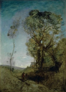 La villa italienne derrière les pins, 1855/1865, oil on canvas, 154.4 x 112 cm, signed lower left: