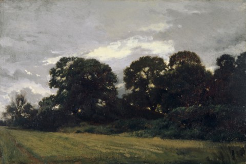 Landscape with groups of trees, 1847, oil on panel, 24.3 x 36.2 cm, signed and dated lower center: