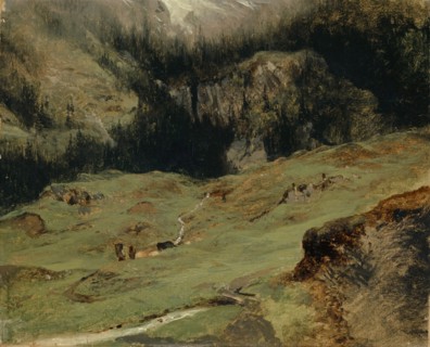 Alp Rosenlaui, 1850-1855, oil on paper on canvas, 27.3 x 33.3 cm, unmarked, Alexandre Calame, Vevey