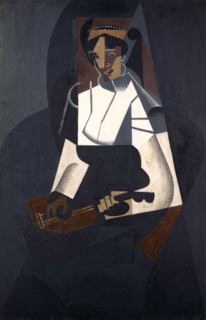 La femme à la mandoline, d'après Corot, 1916 (September), oil on plywood, 92 x 60 cm, signed and
