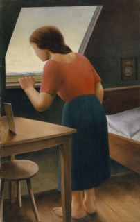 Girl at the Window, 1925, oil on canvas, 77.5 x 48.5 cm, signed and dated lower left (on the