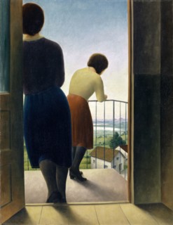 On the balcony (girl on the balcony), 1927, oil on canvas, 94 x 73 cm, signed and dated lower left: