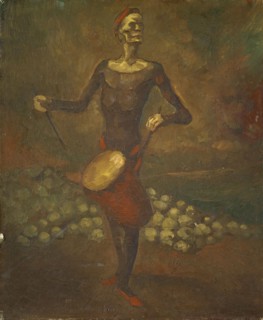 Tambour macabre, around 1924, oil on board, 46 x 38 cm, unsigned, Johannes Robert Schürch, Aarau