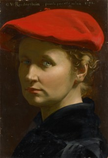 Self-portrait, 1894, tempera on panel, 36 x 24 cm, signed and dated above: O. W. Roederstein peinte