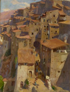Anticoli, 1903, oil on canvas, 40 x 30 cm, signed, inscribed and dated lower right: HANS LENDORFF,