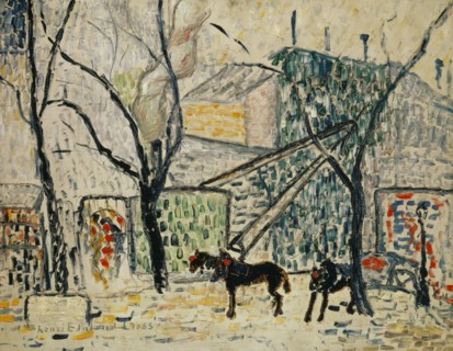 Boulevard, oil on board, 46.5 x 60 cm, signed lower left: henri Edmond Cross, Henri Edmond Cross,