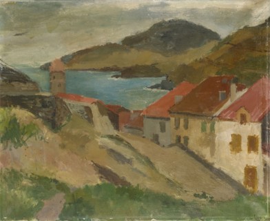 View from Fort Miradou near Collioure, 1932, oil on canvas, 60 x 73.5 cm, signed lower right: W.K.,