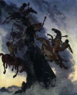 Nebelreiter, 1896, oil tempera on canvas, 73 x 59.5 cm, monogrammed lower left: AW, Albert Welti,