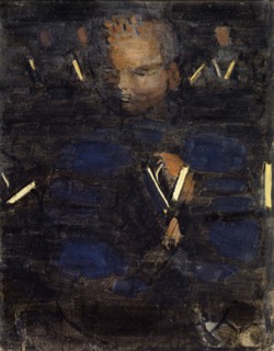 Preparation., Single Figure Study, 1920-1930, oil on paper, 21 x 16 cm, unmarked, Otto Meyer-Amden,