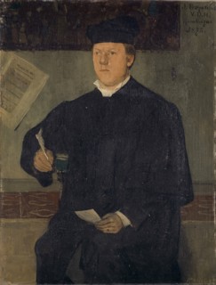 Portrait of Pastor Jakob Probst in Rümlingen, 1875, oil on canvas, 36.2 x 27.8 cm, signed lower