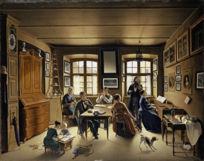 Basel Family Concert, 1849, oil on canvas, 61.5 x 77 cm, signed lower left: S. GUZWILLER [sic],