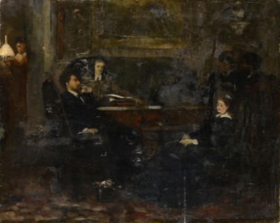 The Leibl family, 1871, oil on canvas, 58.5 x 73 cm, unsigned, Fritz Schider, Salzburg 1846–1907