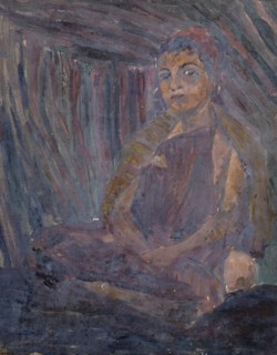 Bedouin boy in tent tent, oil on canvas, 46 x 36.5 cm, Ernst Schiess, Basel 1872–1919 Valencia