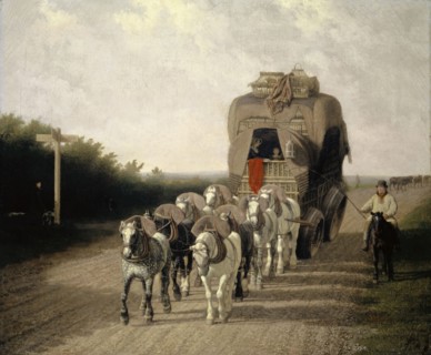 The parcel post by Ludlow, 1801, oil on canvas, 63.9 x 76.3 cm, monogrammed lower right: J L A,